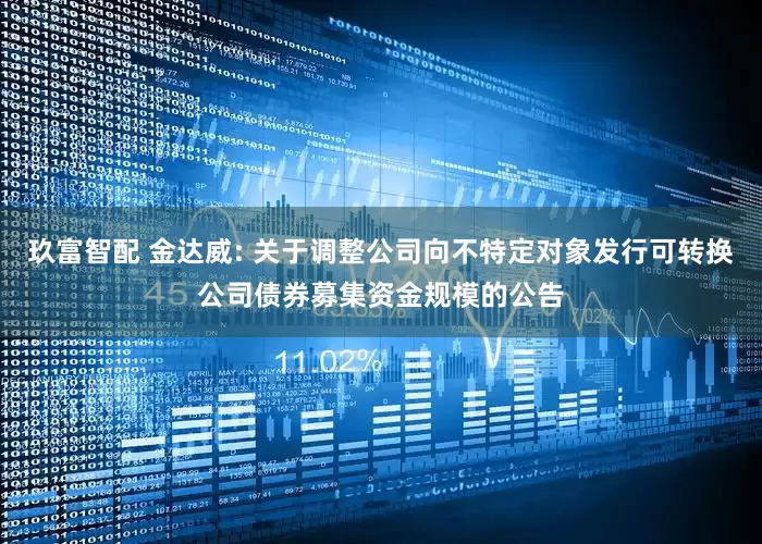 玖富智配 金达威: 关于调整公司向不特定对象发行可转换公司债券募集资金规模的公告